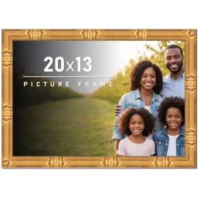 20x13 Frame Gold Bamboo Picture Frame - Complete Modern Photo Frame Includes UV Acrylic Shatter