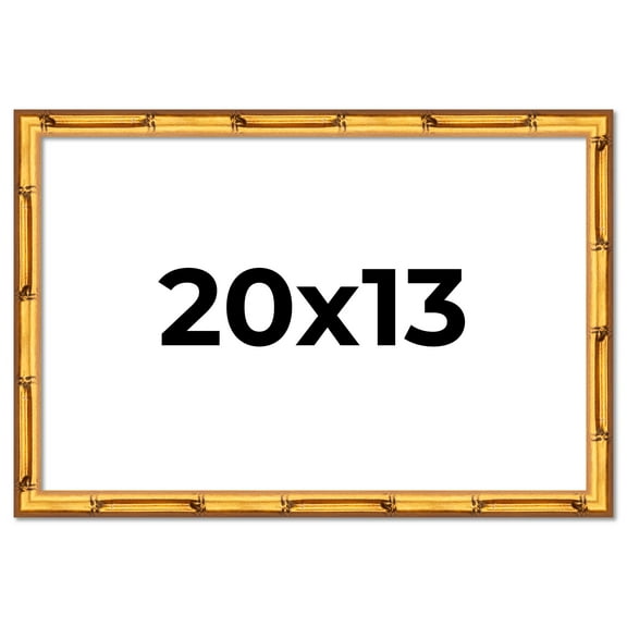 20x13 Frame Gold Bamboo Picture Frame - Complete Modern Photo Frame Includes UV Acrylic Shatter