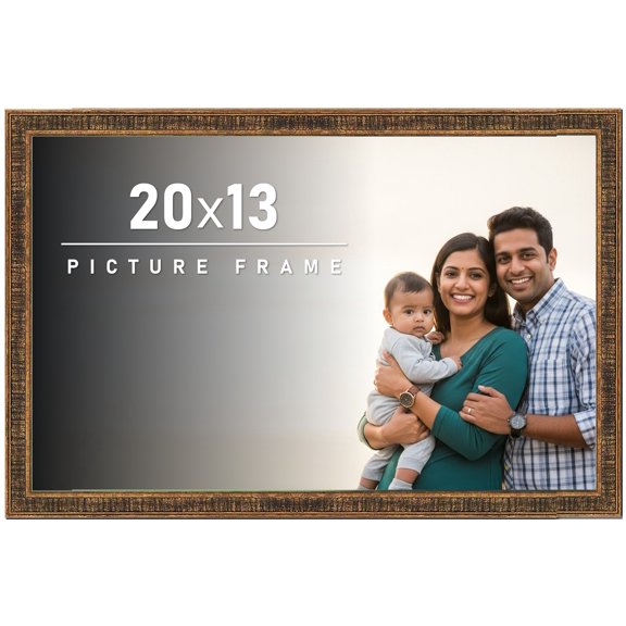 20x13 Frame Gold Picture Frame - Complete Modern Photo Frame Includes UV Acrylic Shatter Guard