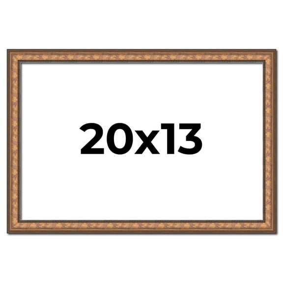 20x13 Frame Gold Real Wood Picture Frame Width 1.25 Inches Interior Frame Depth 0.5 Inches Garrin