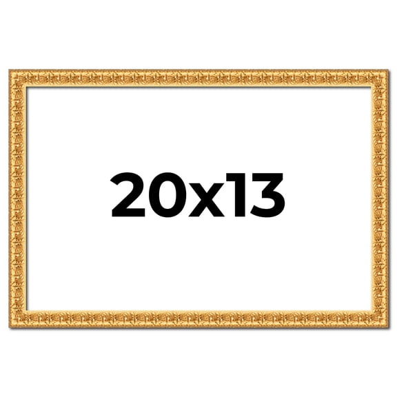 20x13 Frame Gold Real Wood Picture Frame Width 1 inches | Interior Frame Depth 0.5 inches | Edwina
