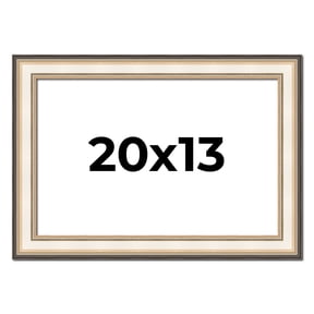 20x13 Frame Gold Silver Plein Aire 2" Inch Wide Moulding Solid Wood Picture Frame | Modena