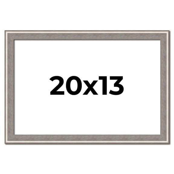 20x13 Frame Grey Real Wood Picture Frame Width 1.25 inches | Interior Frame Depth 0.5 inches | Hans