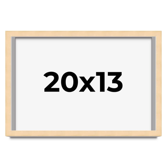 20x13 Frame Natural Wood Picture Frame | 0.75 Inch Moulding Width | with UV Acrylic Plexiglass,