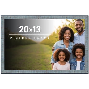 20x13 Frame Rustic Sky Blue Solid Wood Picture Frame | 0.75 Inch Moulding Width |Includes UV