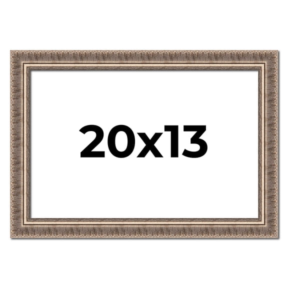 20x13 Frame Silver Harvest Ornate Solid Wood Picture Frame | 1.75 Inch Moulding Width |Mayflower