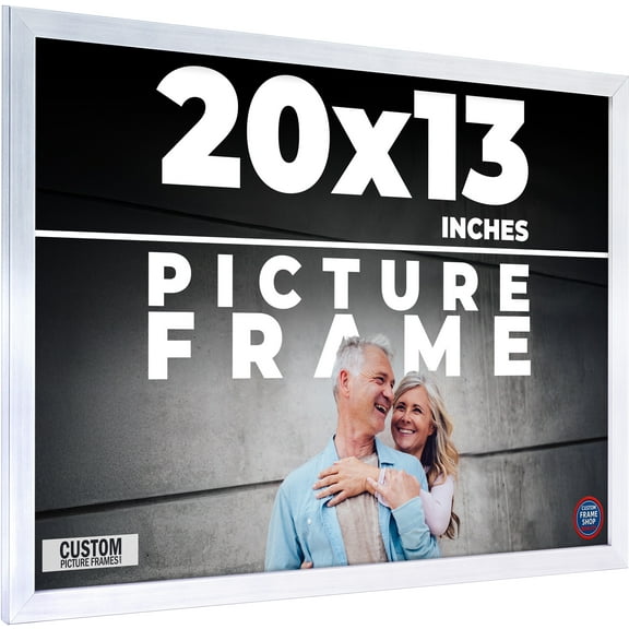 20x13 Frame Silver Real Wood Picture Frame Width 0.75 inches | Interior Frame Depth 0.5 inches |