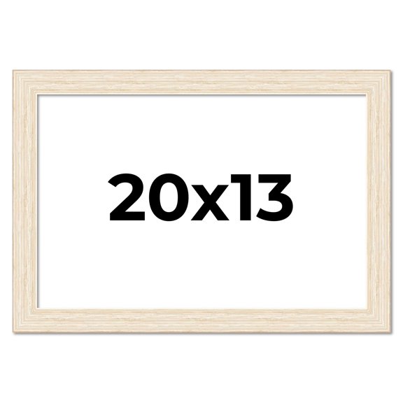 20x13 Frame White Barnwood Picture Frame - Modern Photo Frame Includes UV Acrylic Shatter Guard