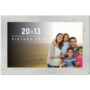 20x13 Frame White Barnwood Picture Frame - Modern Photo Frame Includes UV Acrylic Shatter Guard