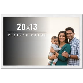 20x13 Frame White Solid Wood Picture Frame Includes UV Acrylic Shatter Guard Front, Acid Free Foam