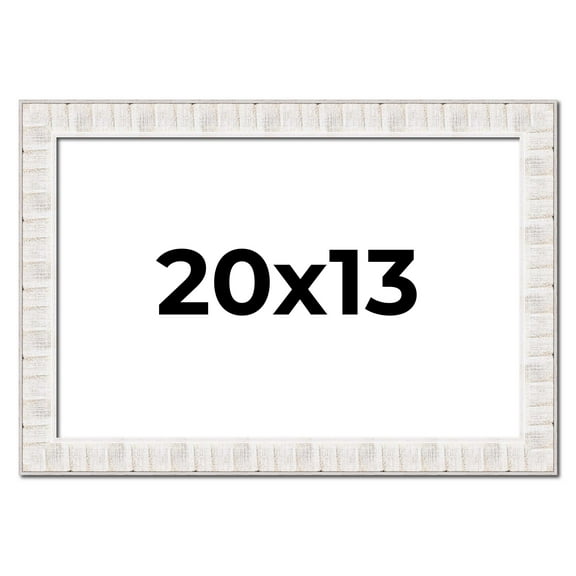 20x13 Frame White Sonoma Rustic Wood Picture Frame | 1.5 Inch Moulding Width | Complete with UV