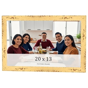 20x13 Frame Yellow Real Wood Picture Frame Width 1.25 inches | Interior Frame Depth 0.5 inches |