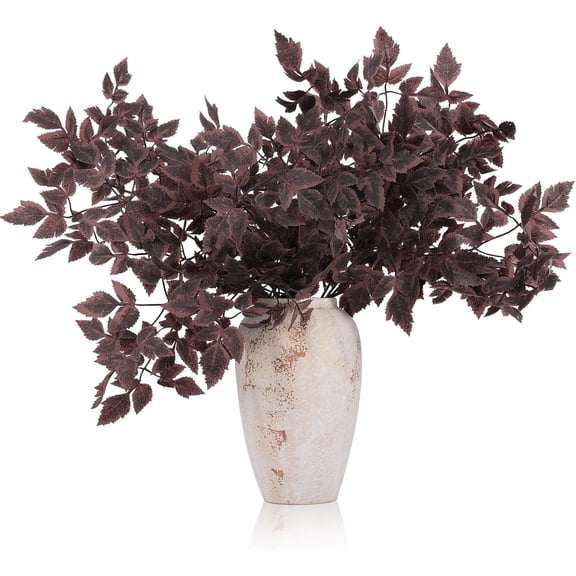 4 Bundles Artificial Snakeroot Leaf Spray 23IN Burgundy Autumn Decor for Wreath Vase Centerpiece