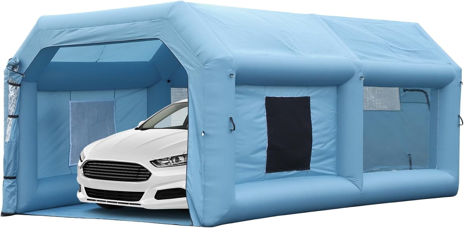 20x13x9 FT Inflatable Paint Booth | Portable Spray Shelter with 750W Blower & 3-Layer Filtration | Heavy-Duty Automotive Painting Tent for Cars, Motorcycles, Furniture & DIY Projects