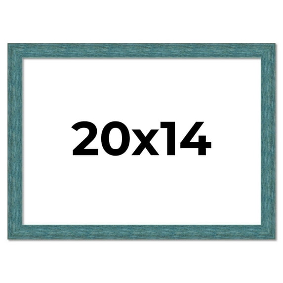 20x14 Frame Blue Rustic Barnwood Solid Wood Picture Frame Width 1.25 Inches | Interior Depth 0.5