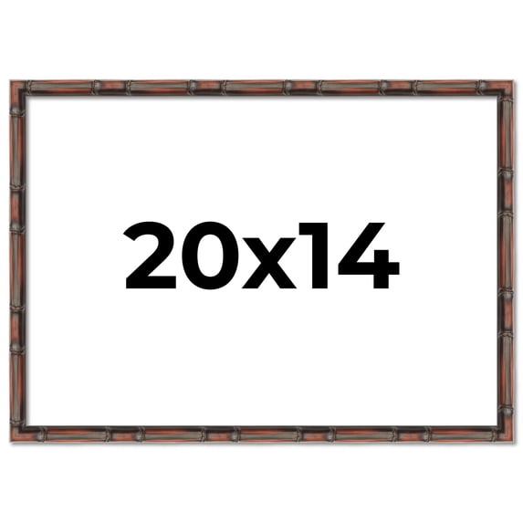 20x14 Frame Brown Bamboo with Dark Coffee/Walnut Finish | Solid Wood Picture Frame Width 0.75