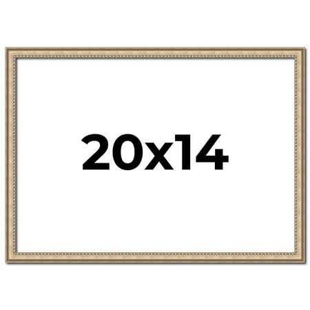 20x14 Frame Silver Real Wood Picture Frame Width 0.75 Inches | Interior Frame Depth 0.5 Inches |