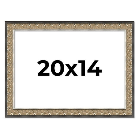 20x14 Frame Silver Real Wood Picture Frame Width 1.75 Inches | Interior Frame Depth 0.5 Inches |
