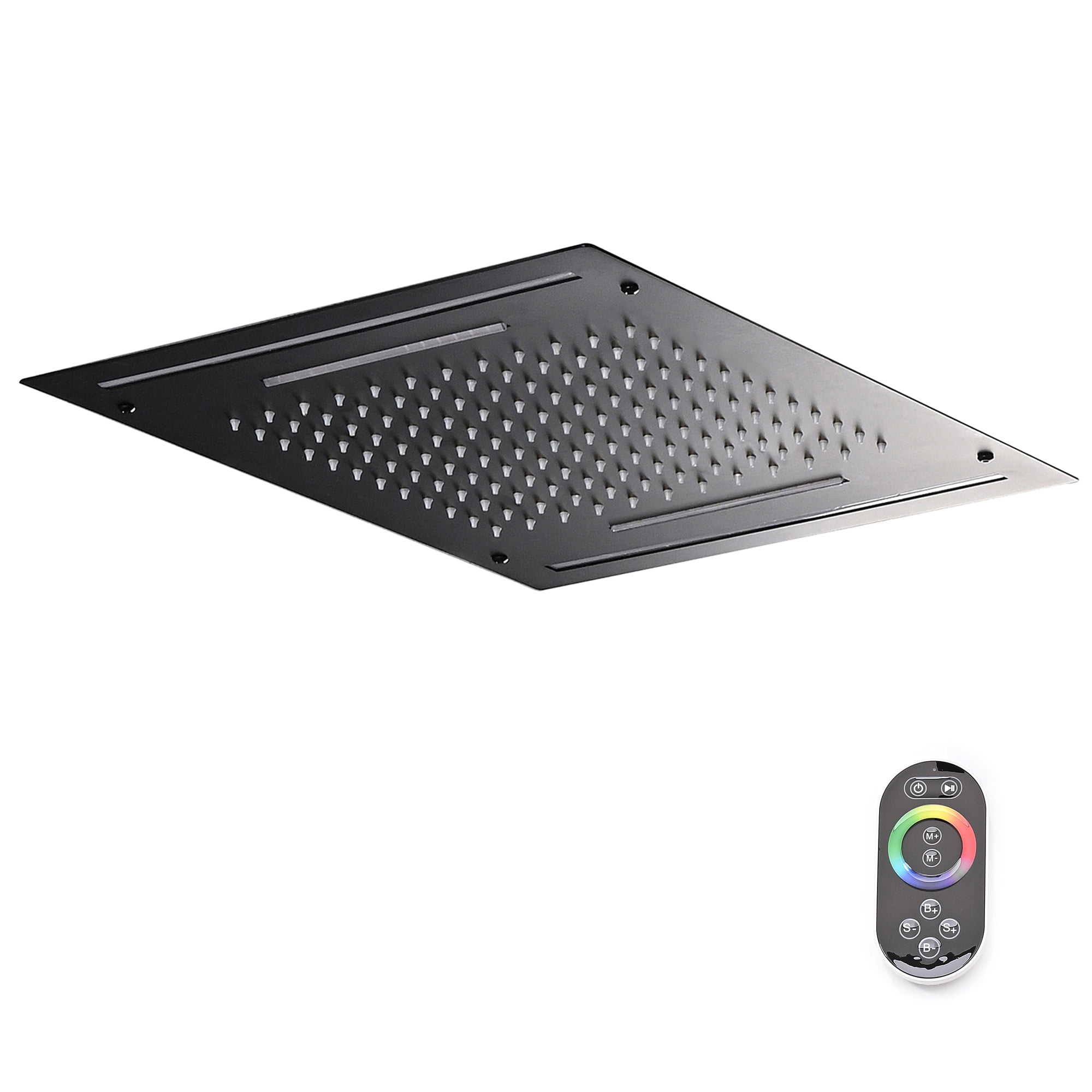 20x14 Inch Ceiling Mounted LED Rain Shower Head, 2 Function(Rain