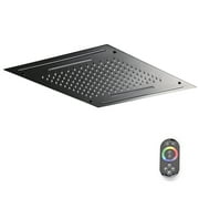 20x14 Inch Ceiling Mounted LED Rain Shower Head, 2 Function(Rain+Waterfall)Overhead Shower Head,Remote Control Control The Lights