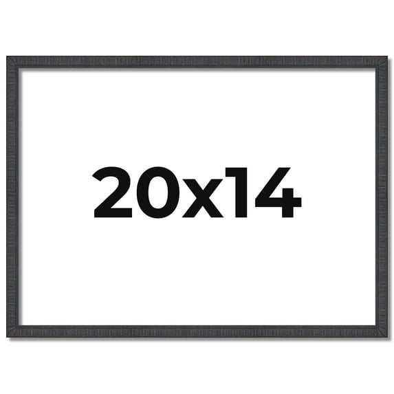 20x14 Rustic Brown Real Wood Picture Frame Width 0.75 inches | Interior Frame Depth 0.5 inches |
