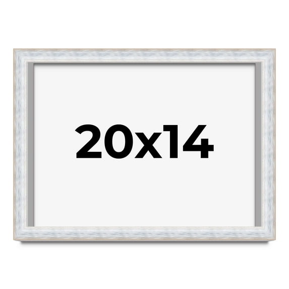 20x14 Shadow Box Frame Silver | 1.625 Inches Deep Real Wood Contemporary Shadowbox Display Frame |