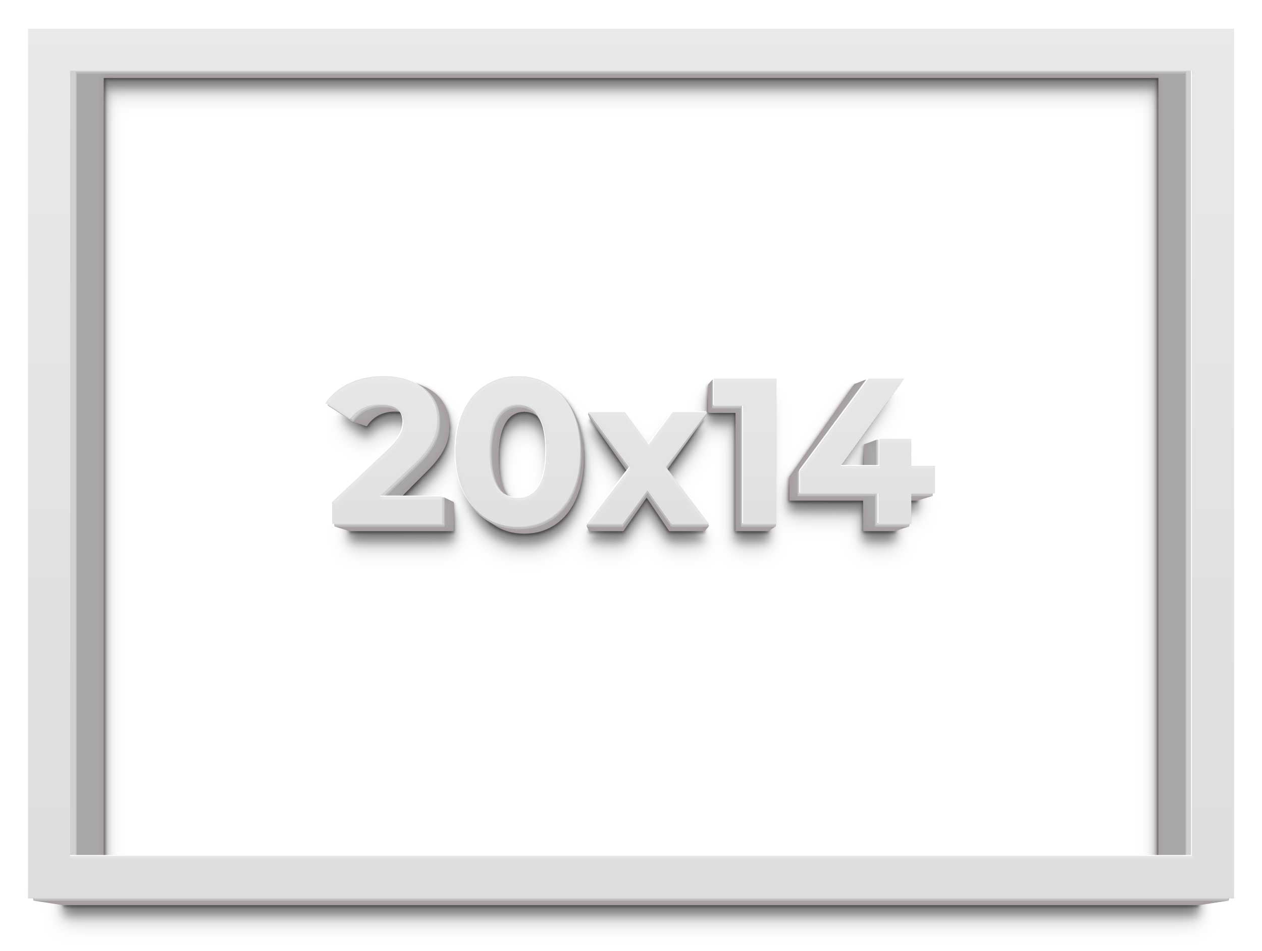 20x14 Shadow Box Frame White | 2 Inches Deep Real Wood Contemporary ...