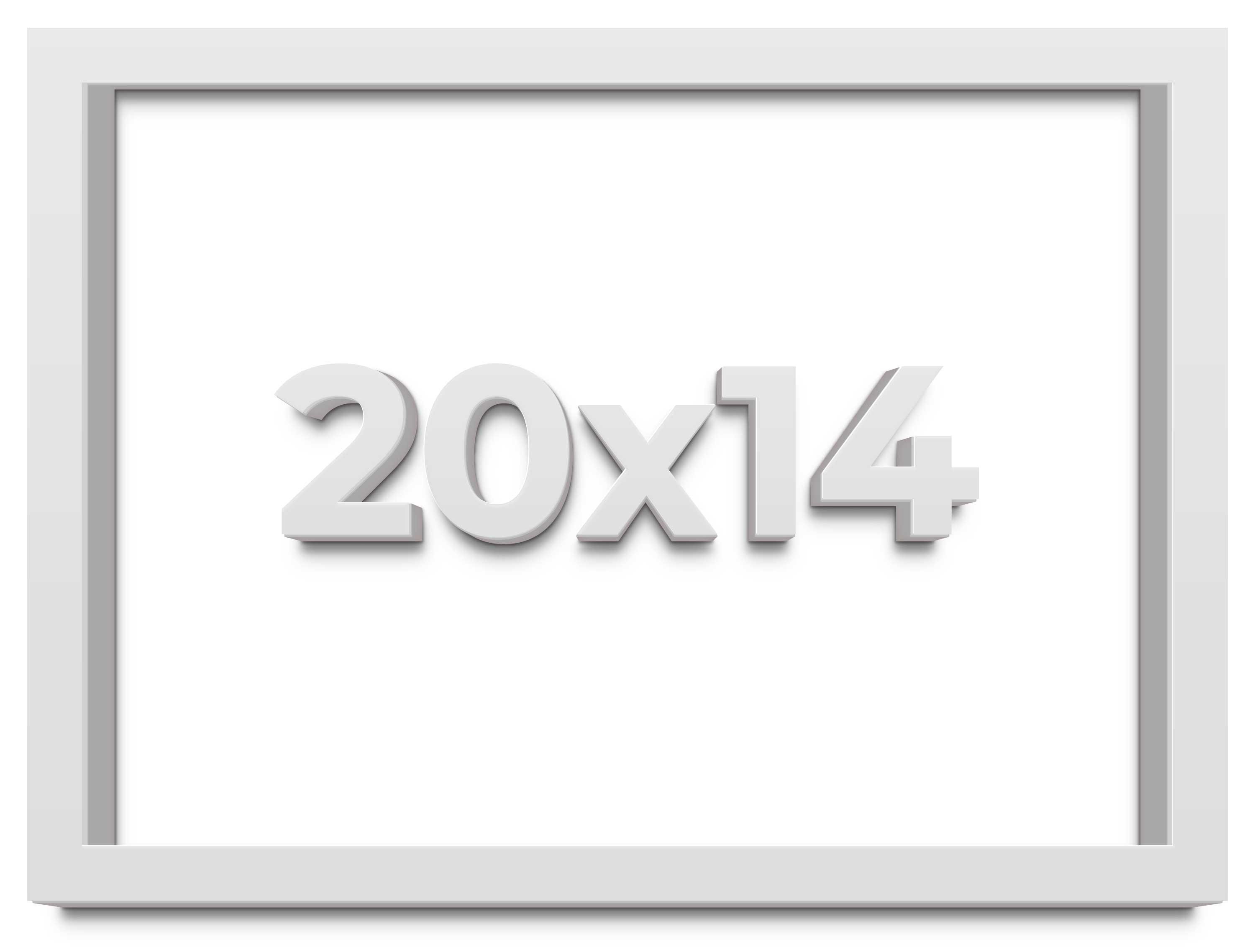 20x14 Shadow Box High Gloss White Display Frame | 1.625 Inches Deep | 1 ...
