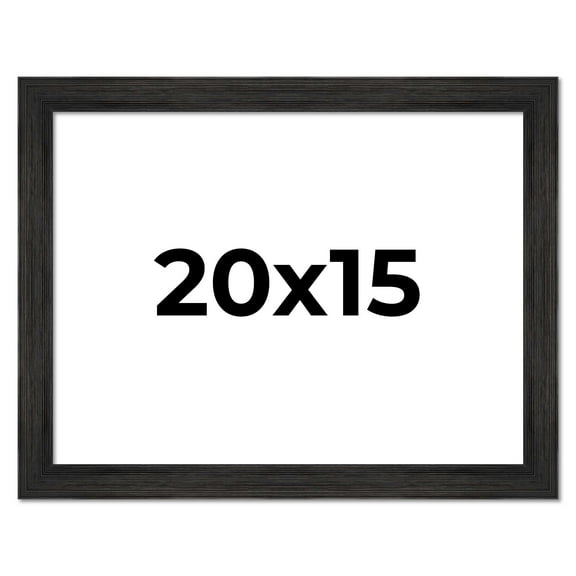 20x15 Black Rustic Wide Barnwood Picture Frame - UV Acrylic, Foam Board Backing, Hanging Hardware