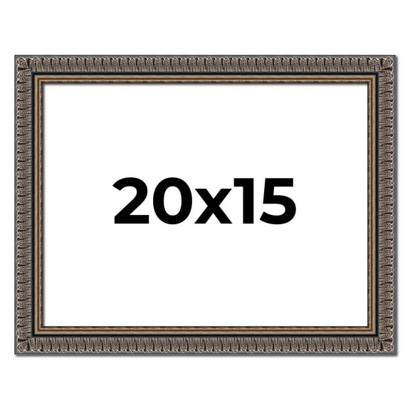 20x15 Frame Black Feather Payton Ornate Solid Wood Picture Frame Width 1.75 Inches | Interior Depth
