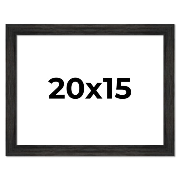 20x15 Frame Black Rustic Barnwood Solid Wood Picture Frame | 1.5 Inch Moulding Width | Includes UV