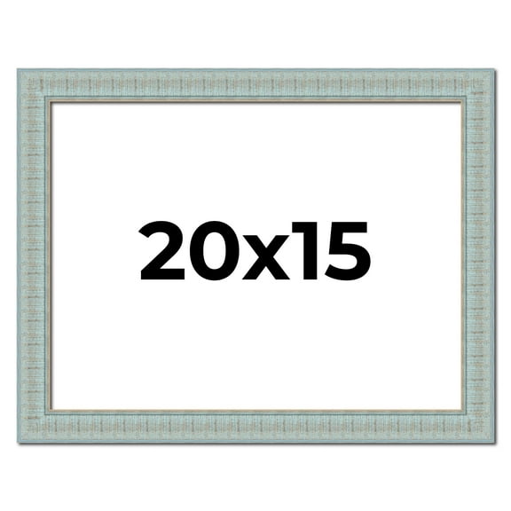 20x15 Frame Blue Teal Distressed Solid Wood Picture Frame | 1.625 Inch Moulding Width | Sonoma Blue