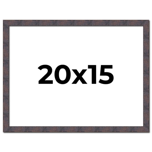 20x15 Frame Brown Rustic Lacquered Walnut Solid Wood Picture Frame Width | 0.875 Inch Moulding