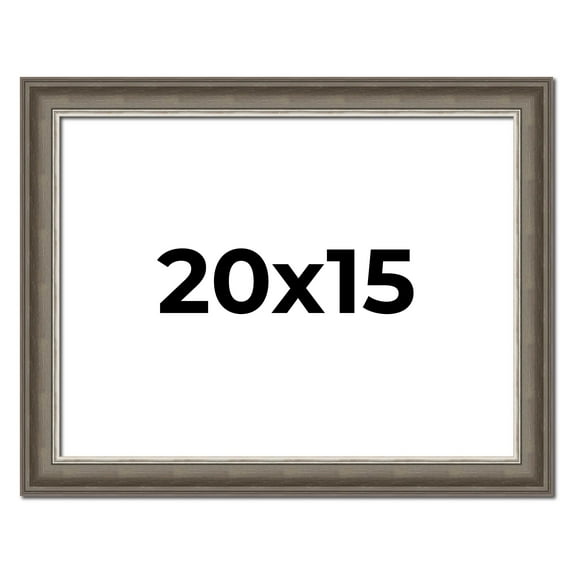 20x15 Frame Brown Solid Wood Picture Frame | 1.75 Inch Moulding Width | Austin Frame Complete with