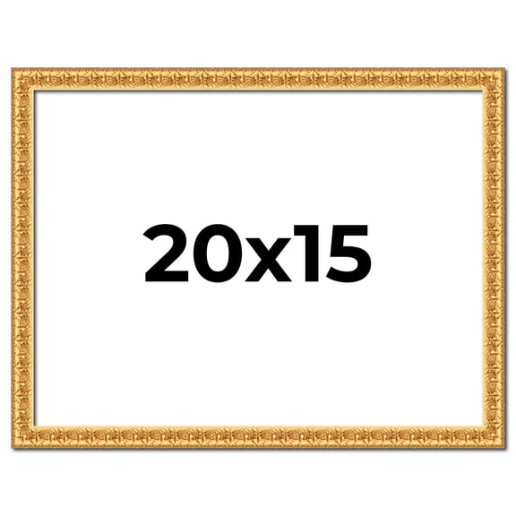 20x15 Frame Gold Real Wood Picture Frame Width 1 inches | Interior Frame Depth 0.5 inches | Edwina
