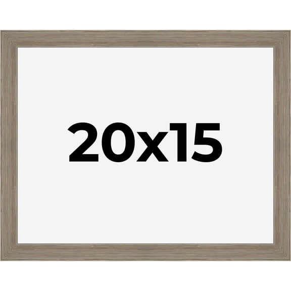 20x15 Frame Gray Barnwood Rustic Solid Wood Picture Frame | 1.5 Inch Moulding Width | Includes UV