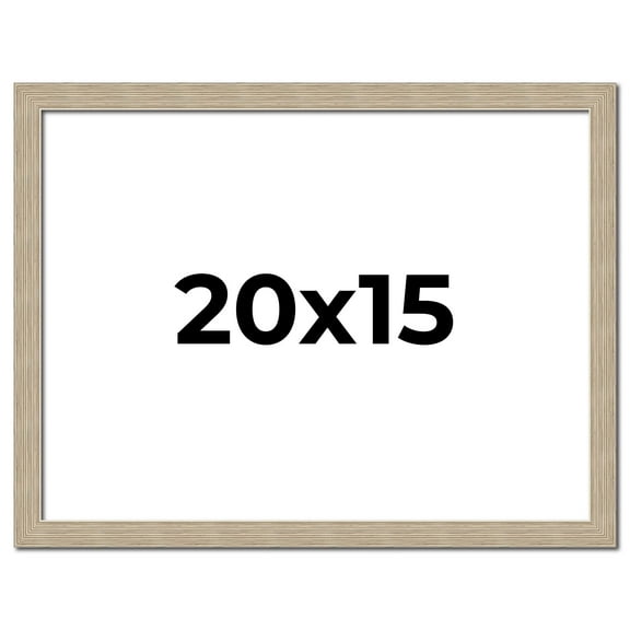 20x15 Frame Grey Solid Wood Picture Frame Width 1 Inches | Interior Frame Depth 0.5 Inches |
