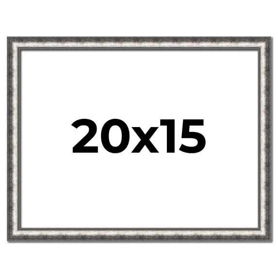 20x15 Frame Silver Real Wood Picture Frame Width 1.125 Inches | Interior Frame Depth 0.5 Inches |
