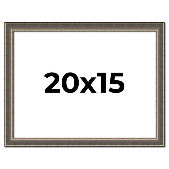 20x15 Frame Silver Real Wood Picture Frame Width 1.25 Inches | Interior Frame Depth 0.5 Inches |