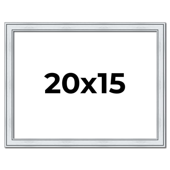 20x15 Frame Sterling Silver Solid Wood Picture Frame | 1.25 Inch Moulding Width | 0.75 Inch