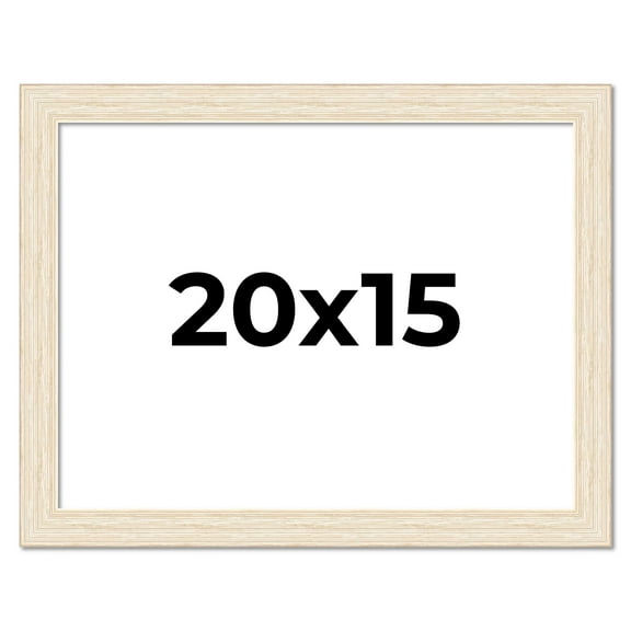20x15 Frame White Barnwood Picture Frame Includes UV Acrylic Plexiglass, Acid Free Foam Backing