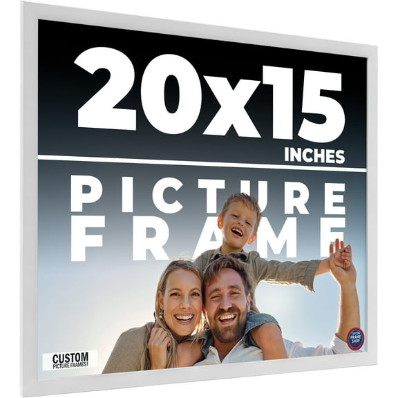 20x15 Frame White Real Wood Picture Frame Width 0.75 inches | Interior Frame Depth 0.5 inches |
