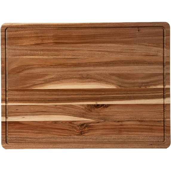 20x15 Inch Large Acacia Wood Cutting Board Thick Butcher Block with Deep Juice Groove for Meat Fruits Vegetables Turkey