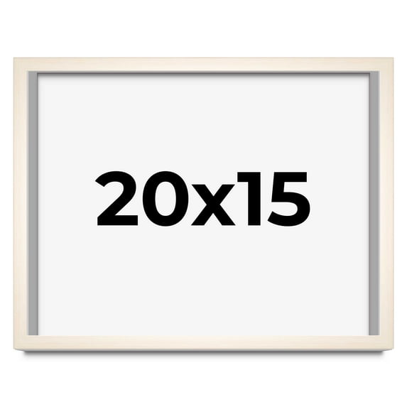 20x15 Shadow Box Cream of Wheat White Washed Display Frame | 0.875 Inches Deep Solid Wood Shadowbox