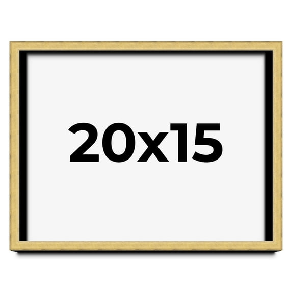 20x15 Shadow Box Frame Gold | 1.375 Inches Deep Real Wood Contemporary Shadowbox Display Frame | UV