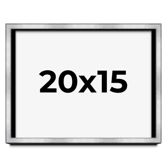 20x15 Shadow Box Frame Silver | 1.375 Inches Deep Real Wood Contemporary Shadowbox Display Frame |