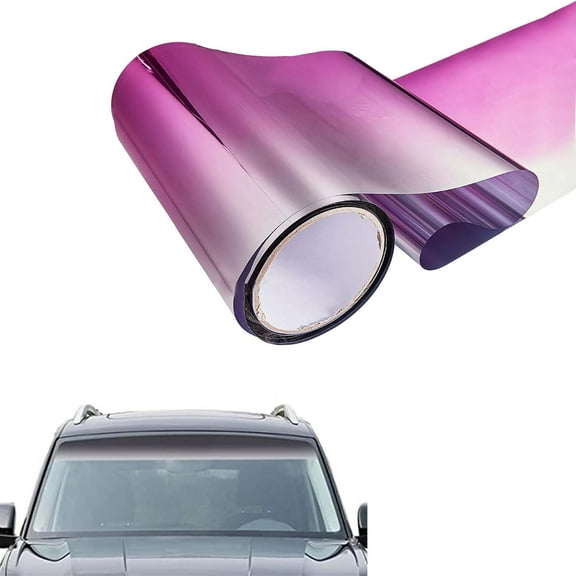20x150cm Self-Adhesive Windshield Sun Strip, Easy Install & Remove PVC Sunshade Film for Car Windshield, Waterproof UV Protection,Pink