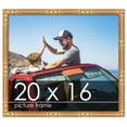 thumbnail image 1 of 20x16 Gold Thin Bamboo Picture Frame - UV Acrylic, Foam Board Backing, Hanging Hardware, 1 of 9