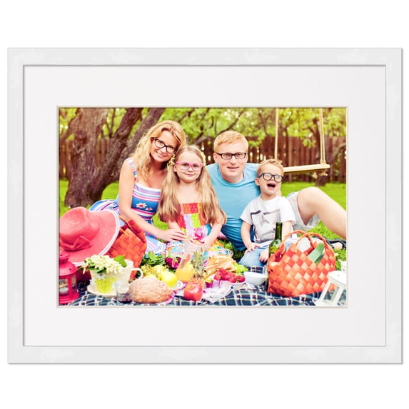 20x16 Contemporary White Complete Wood Picture Frame with UV Acrylic, Foam Board Backing, & Hardware