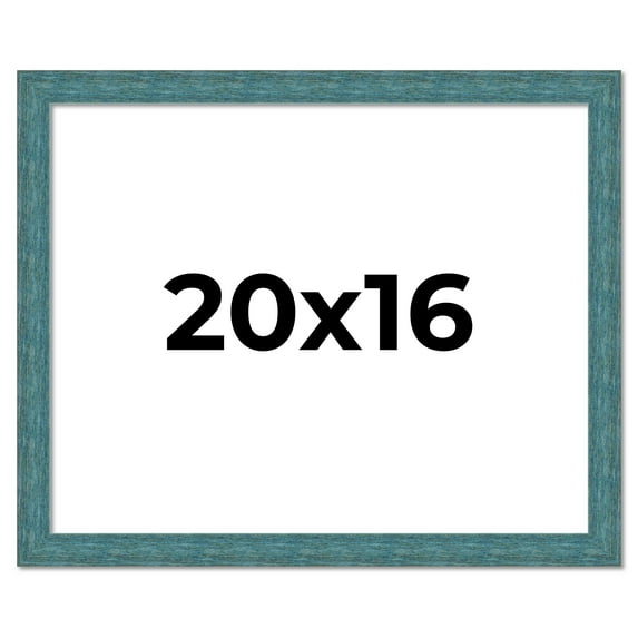20x16 Frame Blue Rustic Barnwood Solid Wood Picture Frame Width 1.25 Inches | Interior Depth 0.5